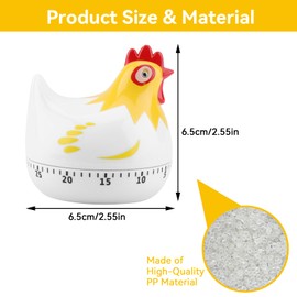 Kitchen Timer,Egg Timer,60 Minute Chicken Kitchen Timer Manual Kitchen Timer with Loud Alarm for Cooking,Mechanical Rotating Cooking Timer Cute Kitchen Timer Reminder Countdown Baking Timer