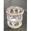Pack 4 White Woven Rattan Tealight Candle Holders Candle Lantern