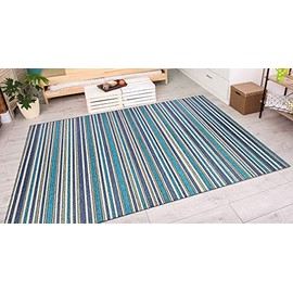 Couristan Cape Brockton Indoor/Outdoor Area Rug, 5'3" x 7'6", Cobalt/Teal