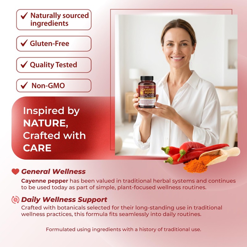 Cayenne Pepper, with Ginger, Turmeric, Cinnamon, Black Pepper - Digestion