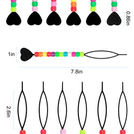 Hoyols Quick Hair Beading Tools with Colorful Pony Beads Magic Topsy Hair Tail Braid Stringer Ponytail Maker for Kids Girls 6pcs Black