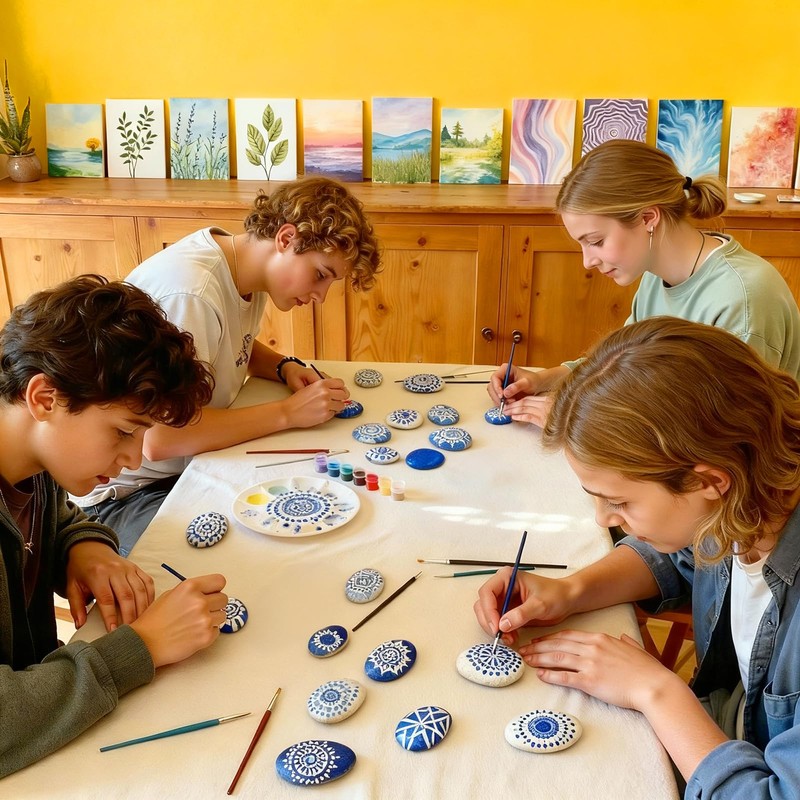 Simetufy 45 Pcs Painting Rocks Bulk, 2"-3" River Rocks for