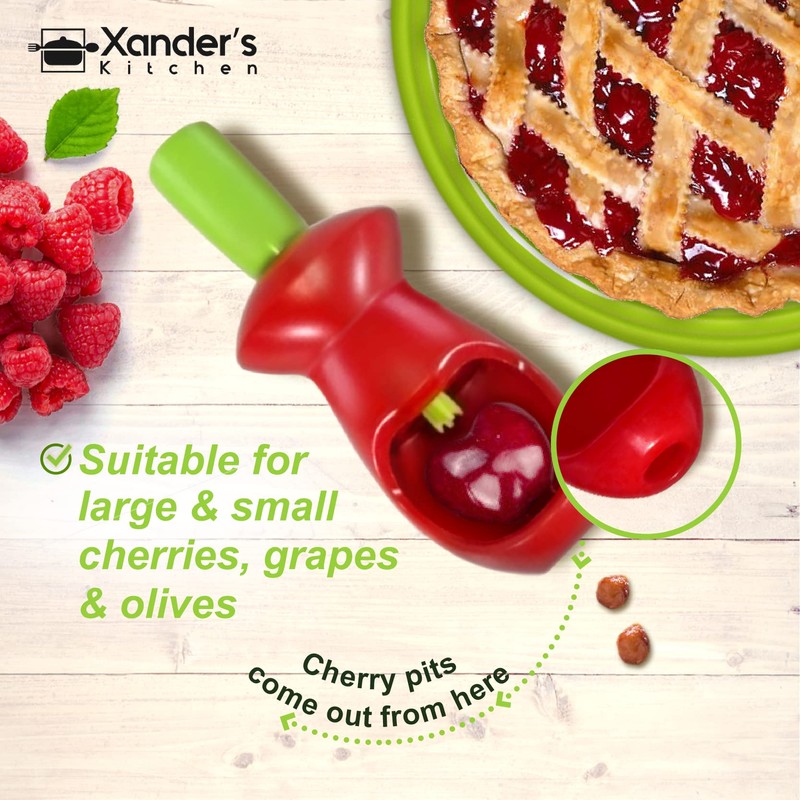 Xander’s Kitchen Cherry Pitter – Manual Cherry Pitter Tool –