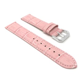 20mm Pink Womens' Leather Smartwatch Band Strap fits Skagen Hagen, Signatur, Hald & Many More, Alligator Pattern