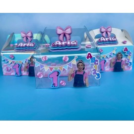 Unbranded Ms.Rachel Favor Gable Box/ Songs For Littles Goodie Box/ Birthday Party Favor - 24, Clear