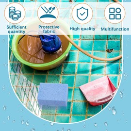 Yinder 2 Pcs Pools Tile Pumice Stone for Cleaning Remover for Pool Tile 3.94 x 2.76 x 1.57 Inch Cleaning Pumice Tiles from Swimming Pool Spa Tile (Blue)