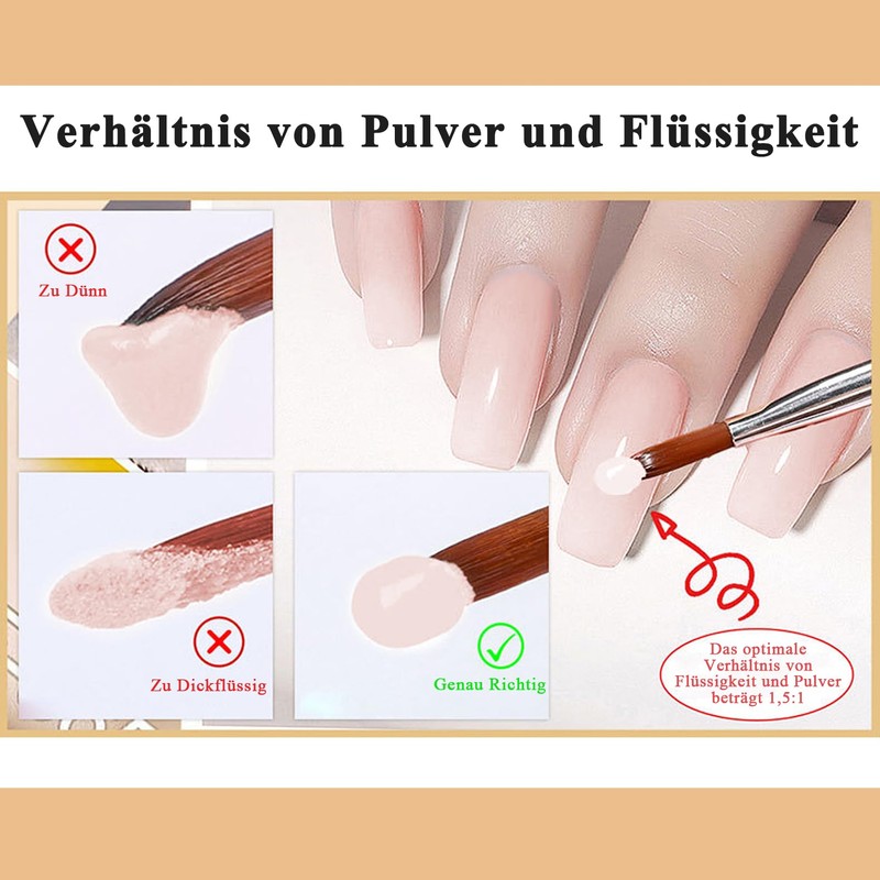 Virellay Dipping Powder Nails, 60 g Acrylic Powder Nails Nude
