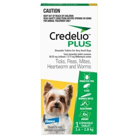 Credelio Plus Chewable Tab for Very Small Dogs 1.4 - 2.8kg (Yellow) X 1