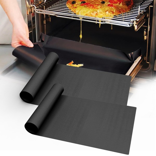 UBeesize 2 Pack Large Oven Liners for Bottom of Oven BPA and PFOA Free, 16x24 Inch Thick Heavy Duty Non Stick Teflon Oven Mats for Electric, Gas, Toaster, Convection, Microwave Ovens Grills