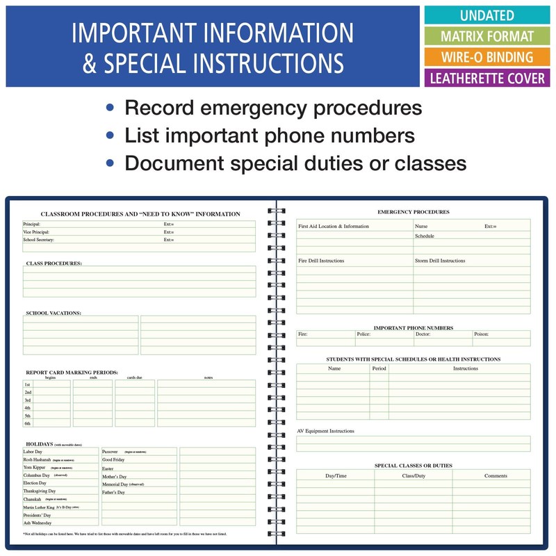Elan Publishing Company 6 Period Teacher Lesson Plan; Days Vertically
