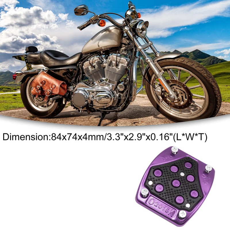 ACROPIX Motorcycle Aluminum Brake Pedal Pad Cover Black Purple 1pcs