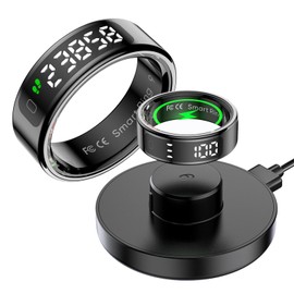 findtime Smart Ring mit Display Fitness Tracker Schrittzähler Ring Herzfrequenzmesser Schlaftracker SpO2 Messer Activity Trackers Kalorie Distanz-Tracking