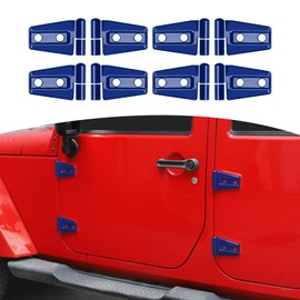 RT-TCZ for Jeep JK Door Hinge Covers Protector Trim Blue for Jeep Wrangler JK JKU 2007-2017 Blue Exterior Accessories 8pcs