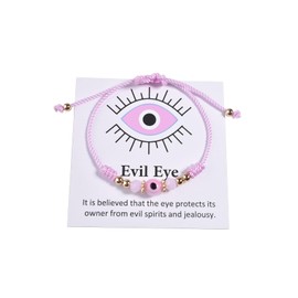 72ore Evil Eye Bracelets - Blue, One Size, Strand, Wristband, Metal, Charm with Beaded Chain, Protection, Good Luck Gifts for Women