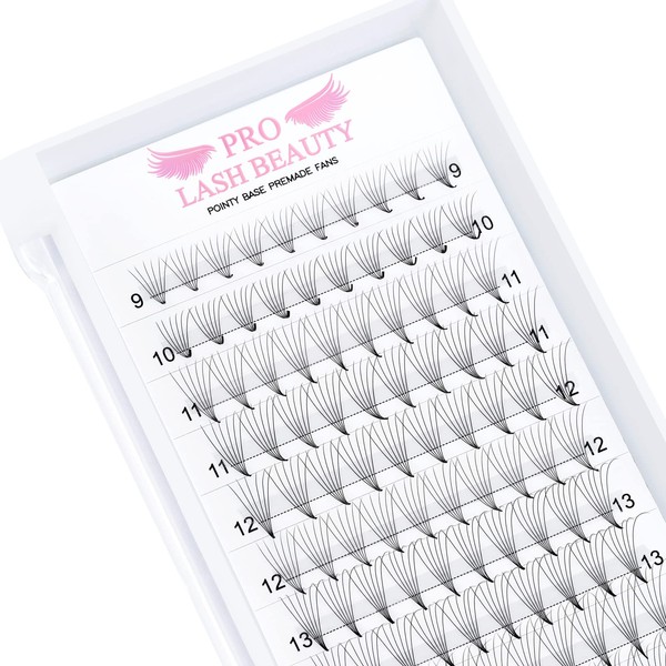 Premade Fans Eyelash Extensions 6D-C-0.07-15 Premade Volume Lash Extensions Pointed