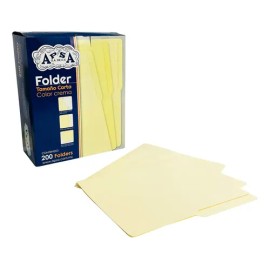 Folder Tamaño Carta De Color Crema Marca Apsa con 200 piezas                                                                                          