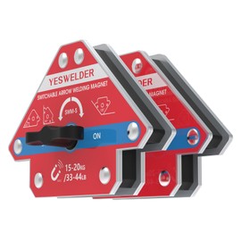 YESWELDER Switchable Arrow Welding Magnet 2 Pieces 33-44LBs On/Off Switch Arrow Magnetic Welding Holder