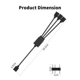upHere 1-to-3 ARGB Splitter Cable, ARGB Cable, 5V 3 Pin Addressable RGB Extension Cable ARGB LED Sync Cable for Computer Chassis CPU Cooler and 5V ARGB Fan (2 Pack)