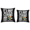 Speedcuber Cubes Speedcubing Math Student Accessories Cubing Throw Pillow