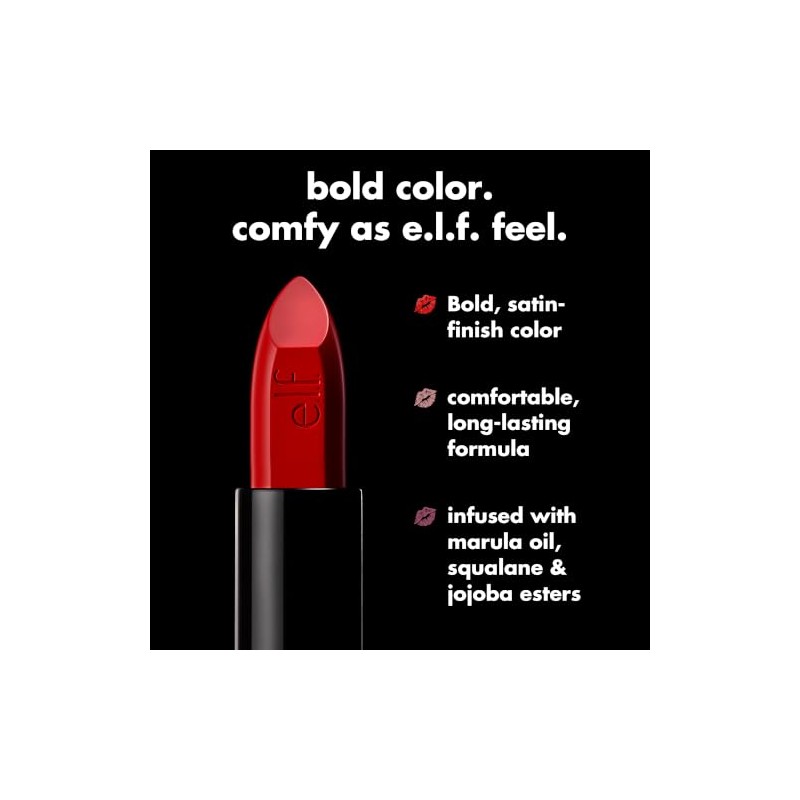 e.l.f. Cosmetics O Face Labial Satinado Own It Rojo Vino
