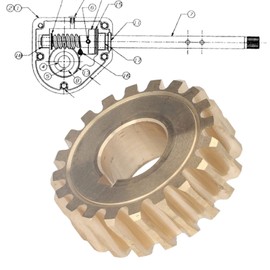 Worm Wheel Replacement Part, 20T Brass Worm Gear Accessories for Power Transmission for MTD 917‑04861 20T 717‑04449 717‑04861 717‑0528
