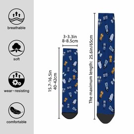 Pehede Socks Cartoon Robots Athletic Crew Socks Spaceman Cyborg Characters for Men Women Cool Cute Crazy Funny Sport Colorful Novelty Socks