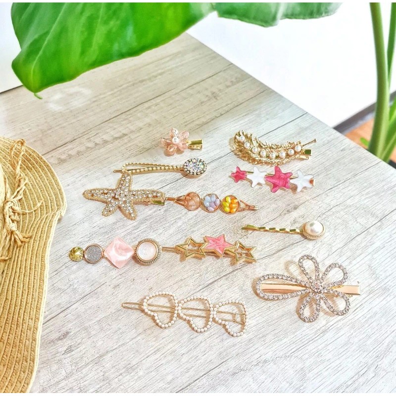 FairyBae 11kit Broche Pinza Pasador Cabello De Moda Perlas Floresh008