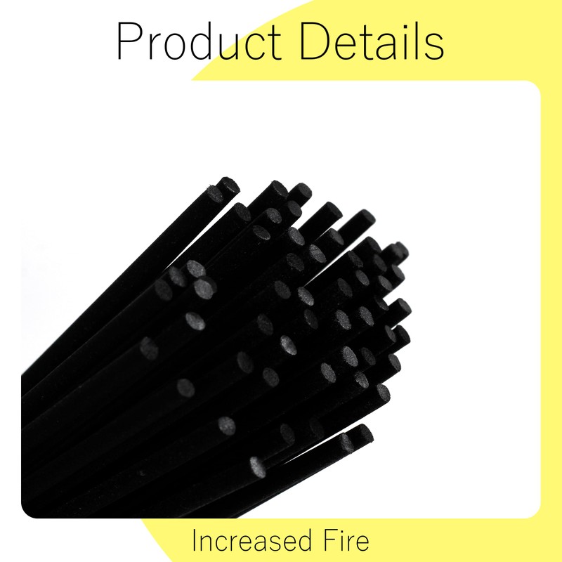 Increased Fire Black Oil Diffuser Sticks 50pcs 9in/23cm×0.118in/3mm Fragrance Refill