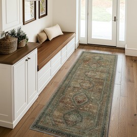 GENIMO Runner Rug 2x5 Non Slip Hallway Runner Rugs, Machine Washable Low Pile Lightweight Carpet for Living Room, Entryway, Bedroom, Kitchen and Passage