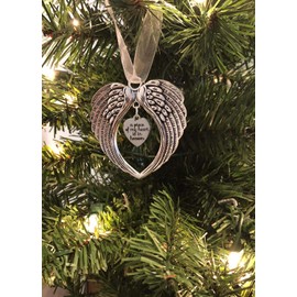 Heart Projects Angel Wing Heart Focal,"A Piece Of My Heart Is In Heaven" Heart Charm Ornament, Memorial Lost Loved Ones Ornament Gift