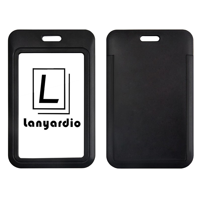 1 Pack Sliding ID Badge Holder with Clear Window Black