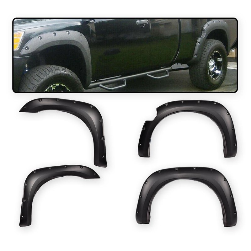 G-PLUS Pocket Riveted Fender Flares, Compatible with Nissan Titan 2004-2015