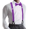 Barry.Wang Suspenders and Bow Tie Set for Men Solid Paisley