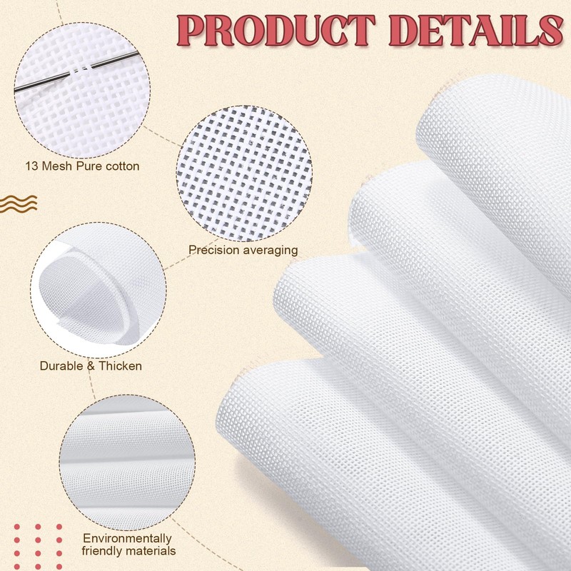 Frienda 28 Pcs Needlepoint Canvas 13 Mesh, 2 Sheets 16x20