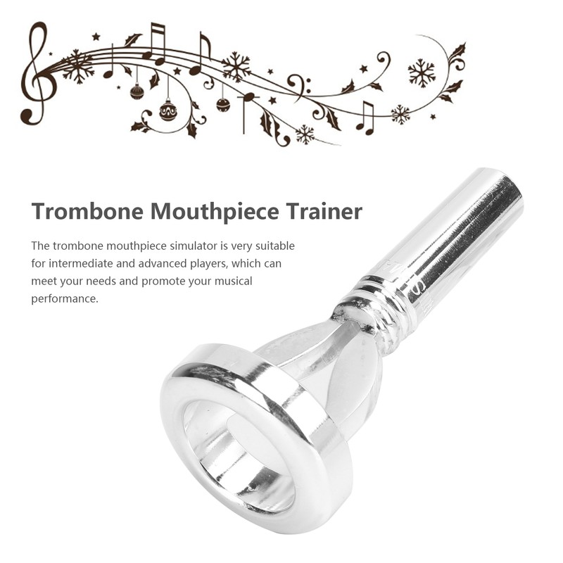 Trombone Mouthpiece Trainer Cooper Silver Plated Simulator Trumpet Practice Instrument