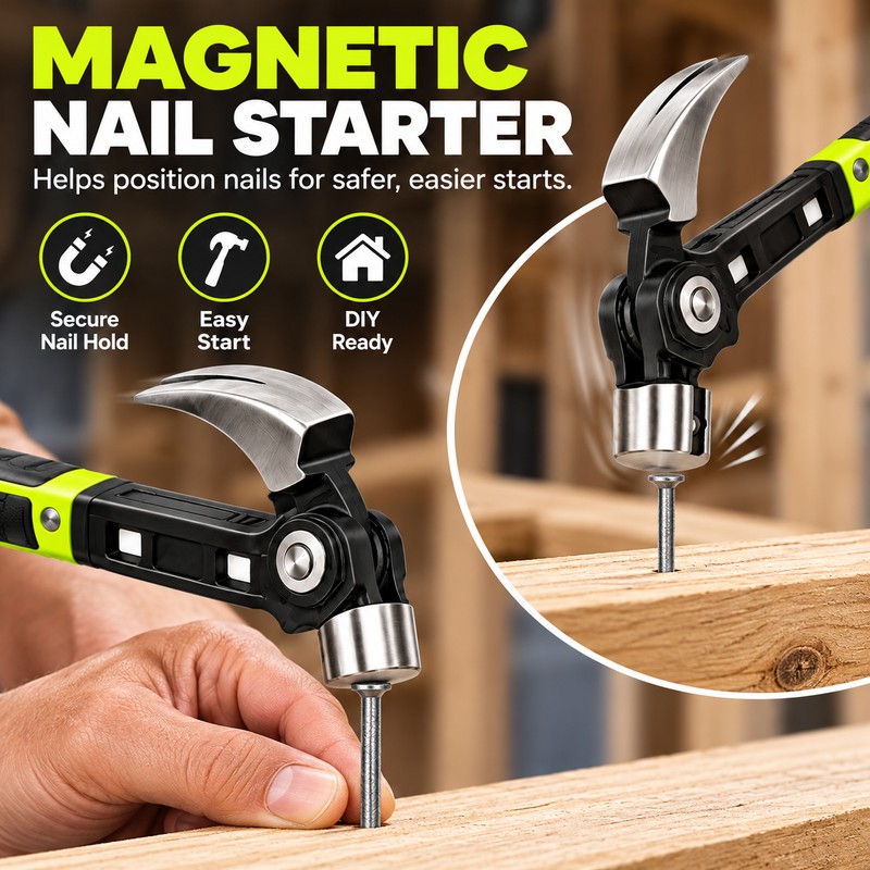 Magnetic Claw Hammer for Woodworking – Adjustable 4-Position Nail Puller
