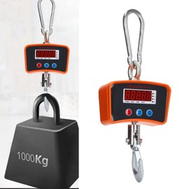 Digital Hanging Scale, 1000Kg Electronic Digital Crane Scale with Backlight LCD Display and Rechargeable Battery, Industrial Weighing Crane Scale for Farm, Fishing, Hunting, Garage(US)