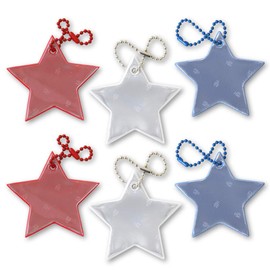 funflector Safety Reflector - Star - Red, White & Blue - 6-Pack