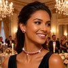 CLOACE Rhinestone Choker Necklace Set Bridal Wedding Necklace Earrings Sets