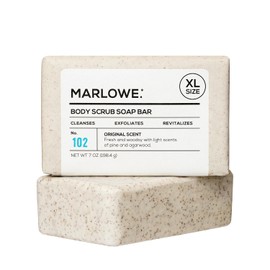 MARLOWE. No. 102 Jabon exfoliante corporal para hombre, 7 onzas, la mejor barra exfoliante para hombres, fabricado con ingredientes naturales, extracto de te verde, aroma increible