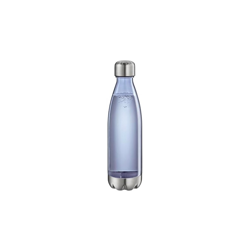 cilio Elegant Blue Transparent Drinking Bottle, 700 ml, Tritan/Stainless Steel