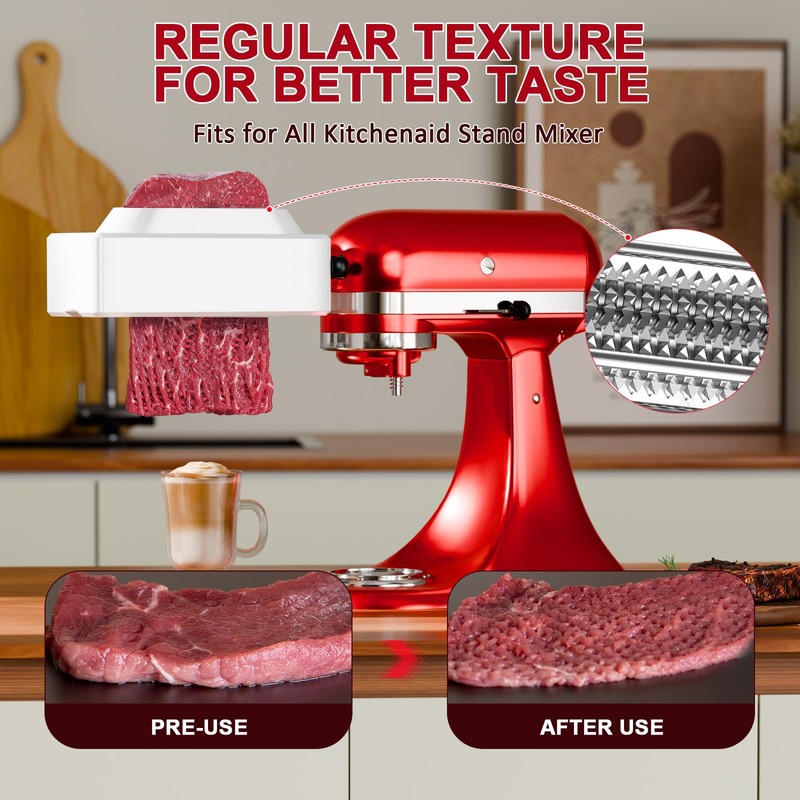 Professional Meat Tenderizer for KitchenAid Mixer, Meat Tenderizer Machine, Dishwasher-Safe