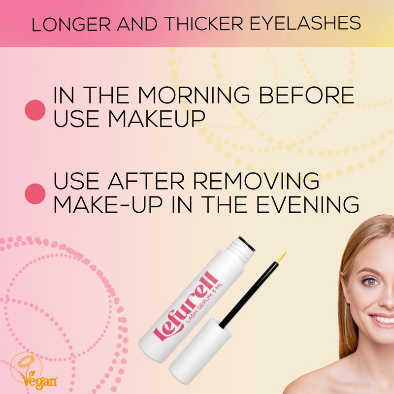 LEFURELL Eyelash Growth Serum, Lash Serum – Longer, Fuller and