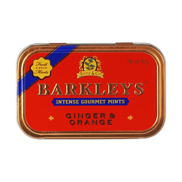 Barkleys Gourmet Mints - Ginger & Orange, 6 Tins, 6 Pack (6 x 50 g), TP837, 95 x 60 x 20 mm