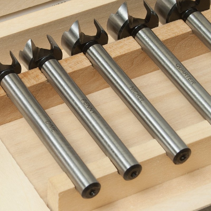 Fulton 6 Piece Coin Forstner Bit Set with Adjustable Depth