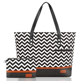 Laptop Tote Bag for Women Large Canvas Womens Briefcase Waterproof Computer Bag Work Bags for Women Fits 15.6 inch Laptop