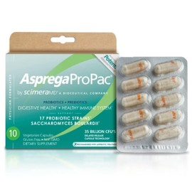 ScimeraMD® Asprega ProPac Probiotics and Prebiotics Supplement for Digestive Health and Immune System Support, 35 Billion CFUs, 10 CT