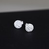 Sterling Silver Solid 10mm Hammered Round Circle Disc Dot Stud