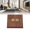 Double Toggle Switch Retro Walnut Wood Wall Mount Panel with