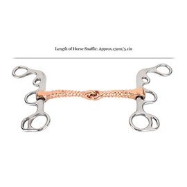 ViaGasaFamido Snaffle de Caballo, Acero Inoxidable Antiguo, Occidental, Todo Tipo de Caballo, Broca rígida para Entrenamiento, Rodillo de Cobre, Broca, Suministros para Equipos ecuestres